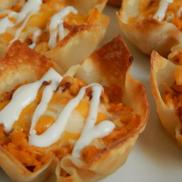 BBQ chicken bacon and ranch wonton cups
