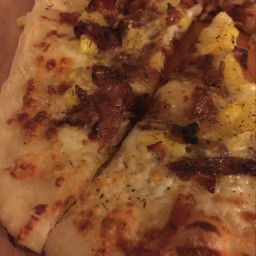 BBQ Chicken, Pineapple, Bacon Pizza