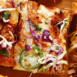 BBQ Chicken Pizza with Spicy Slaw