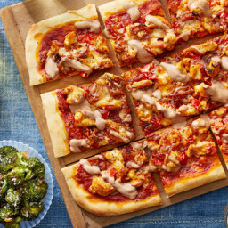 BBQ Chicken Pizza with Tangy Dressed Broccoli