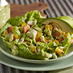 BBQ Chicken Salad with Avocado-Poblano Dressing