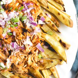 BBQ Chicken Smothered Sweet Potato Fries