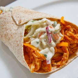 BBQ Chicken with Blue Cheese Slaw Wraps