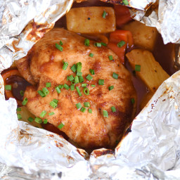 BBQ Hawaiian Chicken Foil Packets {Grill or Oven}