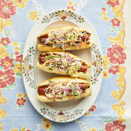 BBQ Hot Dogs with Cilantro Slaw