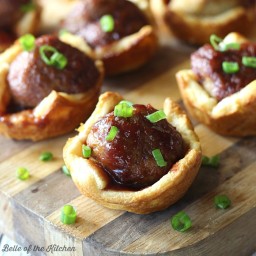 BBQ Meatball Crescent Cups