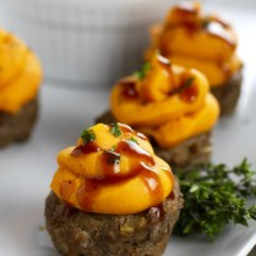 BBQ Meatloaf Muffins with Sweet Potato Topping