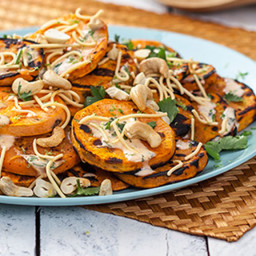 BBQ sweet potato with coriander and lime mayo