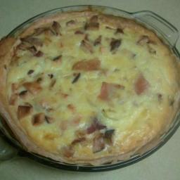 BBQ'd chicken and smoked gouda quiche