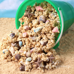 Beach Party Popcorn - Peanut Butter Popcorn Speckled with Chocolate Sea She