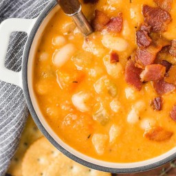 Bean and Bacon Soup (canned or dry beans!) Recipe