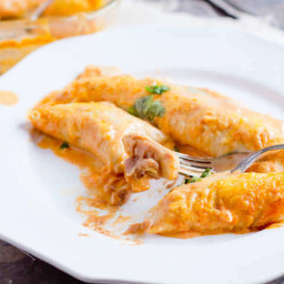 Bean And Cheese Smothered Enchiladas