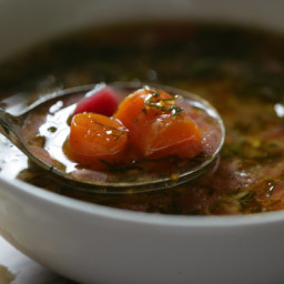 Beautiful Soup (Vegetable Soup With Beets, Dill and Orange Zest)
