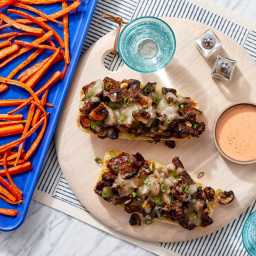 Beef & Mushroom Baguettes with Roasted Carrots & Spicy Ranch
