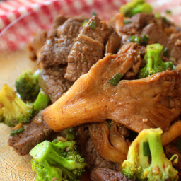 Beef and Broccoli Stir Fry with Oyster Mushrooms