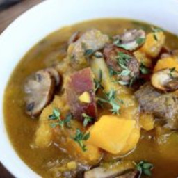Beef and Butternut Stew with Pear and Thyme