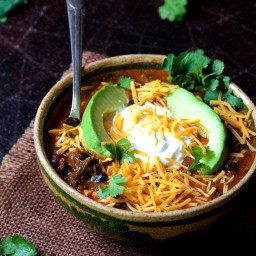 Beef and Chorizo Chili with Black Beans [For A Crowd]