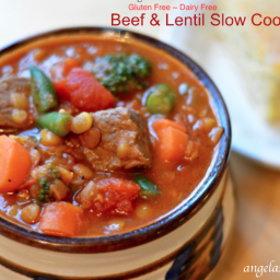 Beef and Lentil Slow Cooker Stew, Gluten Free Dairy Free