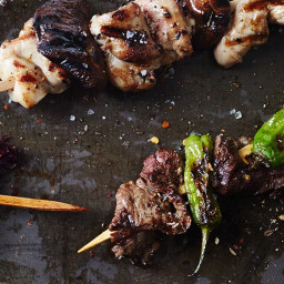 Beef and Shishito Pepper Skewers with Sichuan Salt