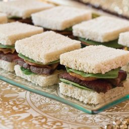 Beef and Spinach Sourdough Tea Sandwiches