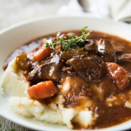 Beef and stout stew with carrots