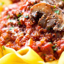 Beef Bolognese Sauce with Pappardelle Pasta