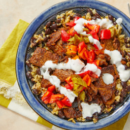 Beef Burrito Bowls with Black Beans, Freekeh & Pepper Salsa