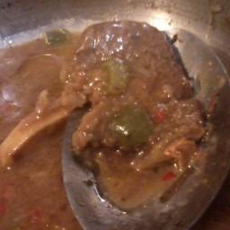 Beef Chuck Steak W/Onions  and  Peppers