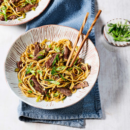 Beef, ginger and spring onion noodles