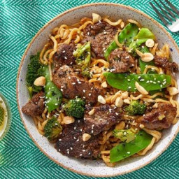 Beef Lo Mein with Snow Peas & Broccoli