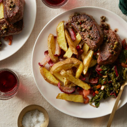 Beef Medallions & Brown Butter Caper Sauce with Italian-Spiced Potatoes