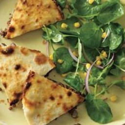 Beef Quesadillas With Watercress and Corn Salad