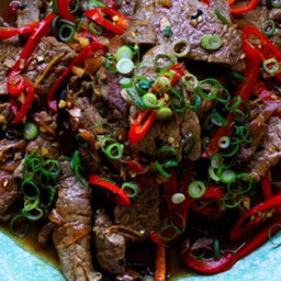Beef with black bean and chilli sauce