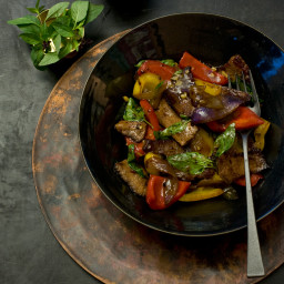 Beef with Red and Yellow Bell Peppers