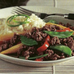 Beef with Snow Peas & Baby Corn