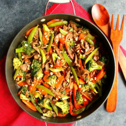 Beef with vegetables stir-fry