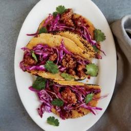 Beef Chorizo Tacos with Cabbage Slaw