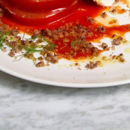 Beefsteak Tomato and Burrata Salad with Olive Streusel Recipe