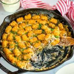 Beefy Green Bean Casserole with Tater Tots