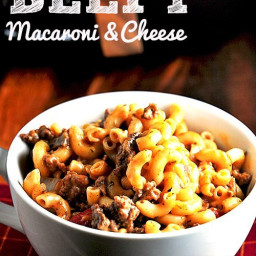 Beefy Mac and Cheese {Slow Cooker}