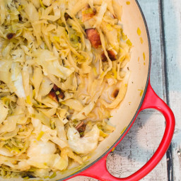 Beer Braised Cabbage with Bacon