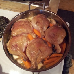 Beer braised duck legs
