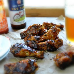 Beer Braised Honey Sriracha Wings