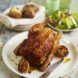 Beer Can Chicken and Baked Potatoes