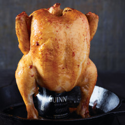 Beer-Can Roasted Chicken with Fig-Jam Pan Sauce