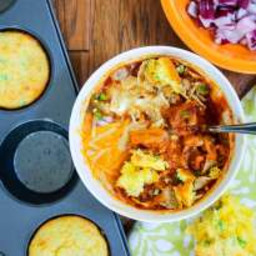 Beer Chili with Jalapeño Cheddar Cornbread Muffins
