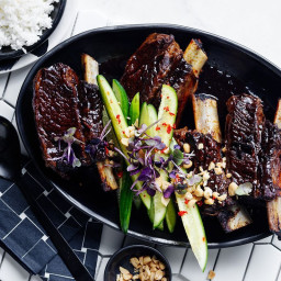 Beer, chilli and soy-braised beef short ribs