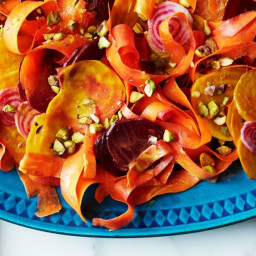 Beet and Carrot Salad with Curry Dressing and Pistachios