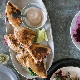 Beet and Goat Cheese Quesadillas with Chile-Lime Crema