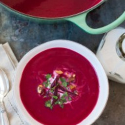 beet, ginger and coconut soup